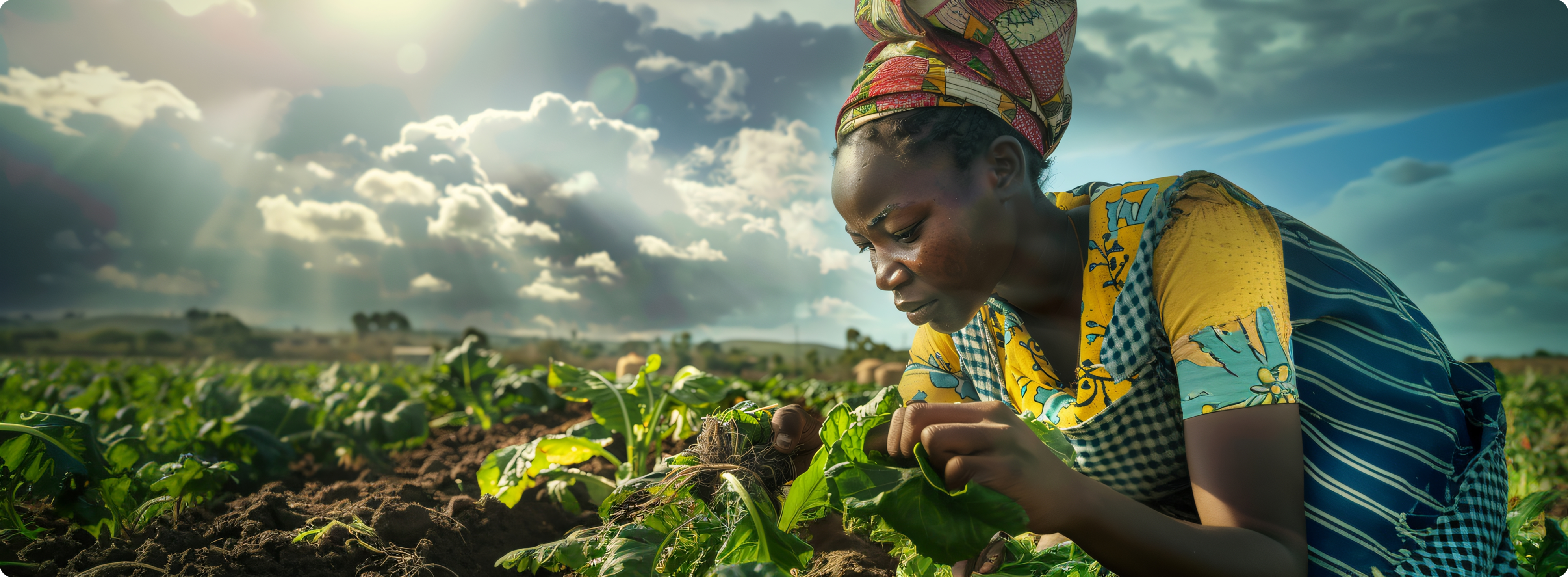 African farmer working in a field